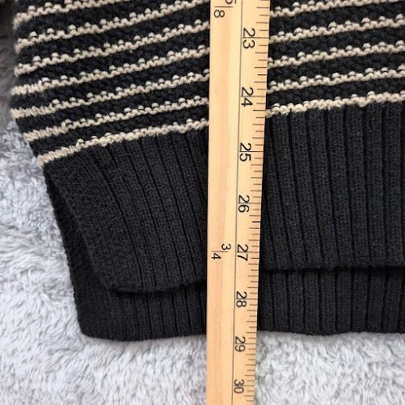 Maurices Cowl Neck Tunic Sweater XL Chunky Thick Warm Geometric Black Tan Soft - Picture 5 of 10